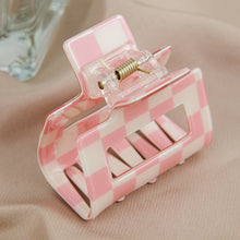 Load image into Gallery viewer, Square Medium Checkerboard Hair Claw Clip
