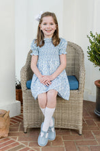 Load image into Gallery viewer, Blue And Green Floral Smocked Dress
