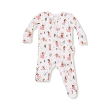 Load image into Gallery viewer, Cowgirl Dogs Two Way Ruffle Back Zipper Footie

