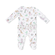 Load image into Gallery viewer, Country Club Dogs Pink Two Way Ruffle Back Zipper Footie
