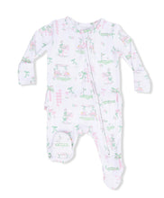 Load image into Gallery viewer, Pretty Golf Two Way Ruffle Back Zipper Footie
