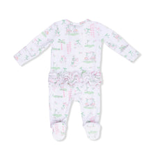 Load image into Gallery viewer, Pretty Golf Two Way Ruffle Back Zipper Footie
