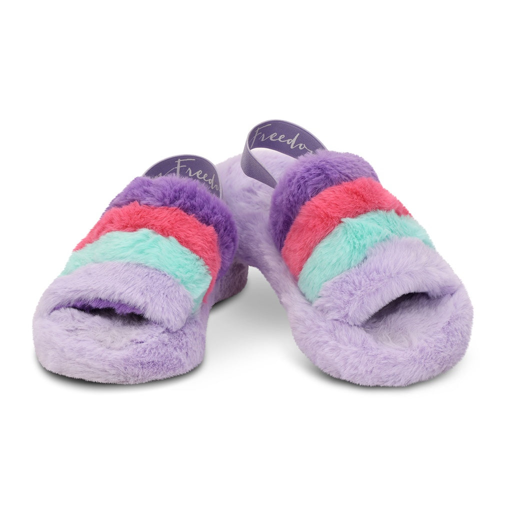 Purple, Pink And Blue Slippers