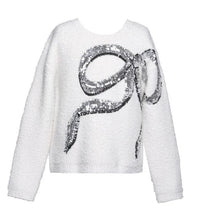 Load image into Gallery viewer, Ivory Sweater With Sequin Embroidered Bow

