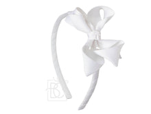 Load image into Gallery viewer, 1/4" Ribbon Covered Headband with 3.5" Medium Grosgrain Bow
