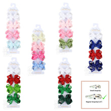 Load image into Gallery viewer, 4 Pack - 3" Small Grosgrain Bows on Snap Clip

