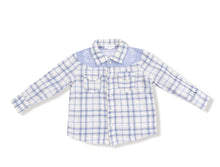 Load image into Gallery viewer, Blue Plaid Western Snap Shirt With Howdy Embroidery
