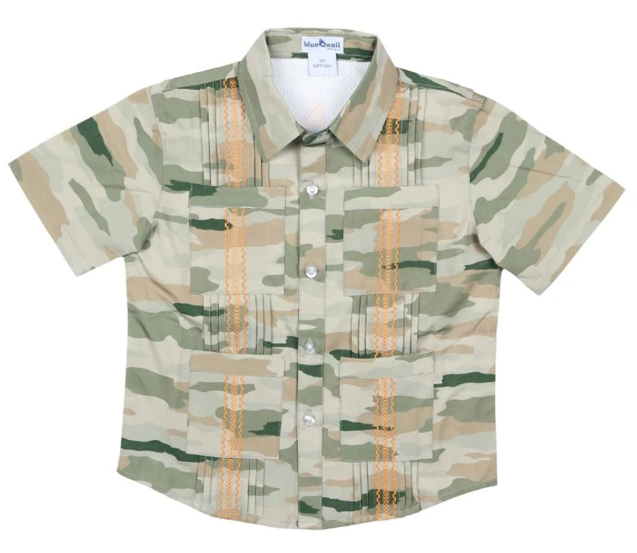 Classic Camo Guayabera Short Sleeve Shirt