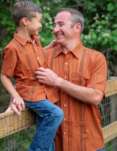 Load image into Gallery viewer, Orange Shells Guayabera Short Sleeve Shirt

