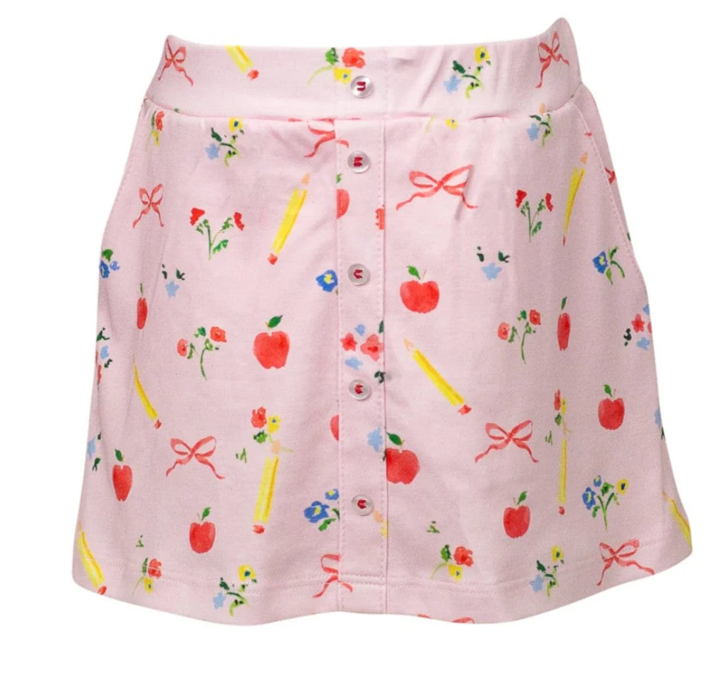 School Days Button Skirt