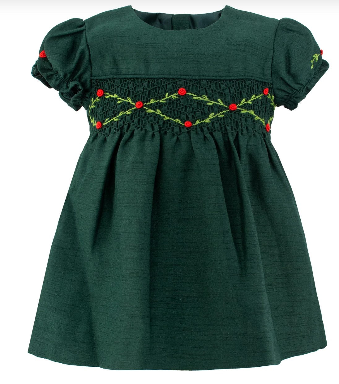 Green Floral Smocked Silk Dress – Belles & Beaux®