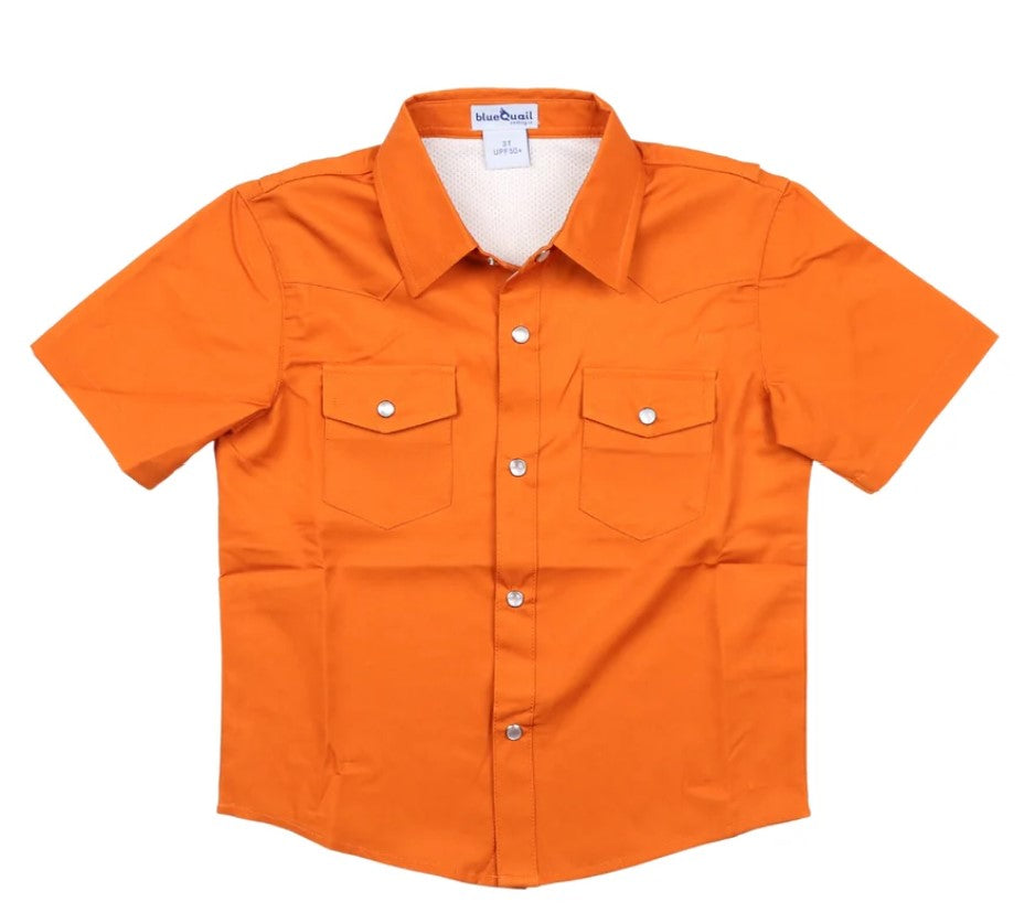 Burnt Orange Pearl Snap Gameday Short Sleeve Shirt