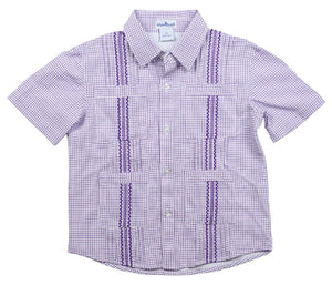 Purple Gameday Guayabera Short Sleeve Shirt