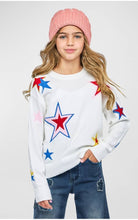 Load image into Gallery viewer, Ivory Multi Color Star Sweater
