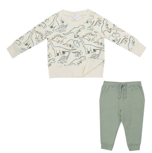 Artsy Dinos Raglan Sweatshirt Jogger Set