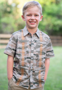 Classic Camo Guayabera Short Sleeve Shirt