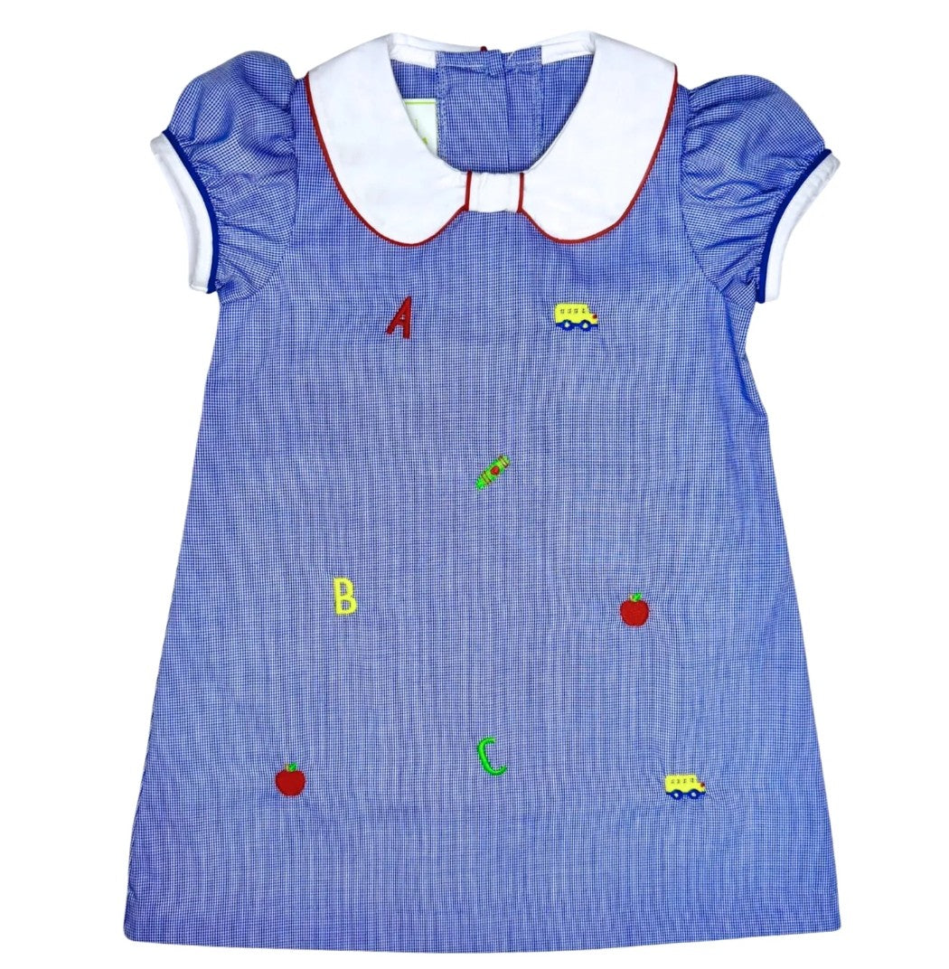 Blue Microcheck Alice ABC Dress