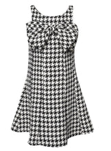 Load image into Gallery viewer, Houndstooth Flare Dress With Double Bow
