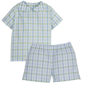 Wingate Plaid Basic Short With Short Sleeve Peter Pan Shirt