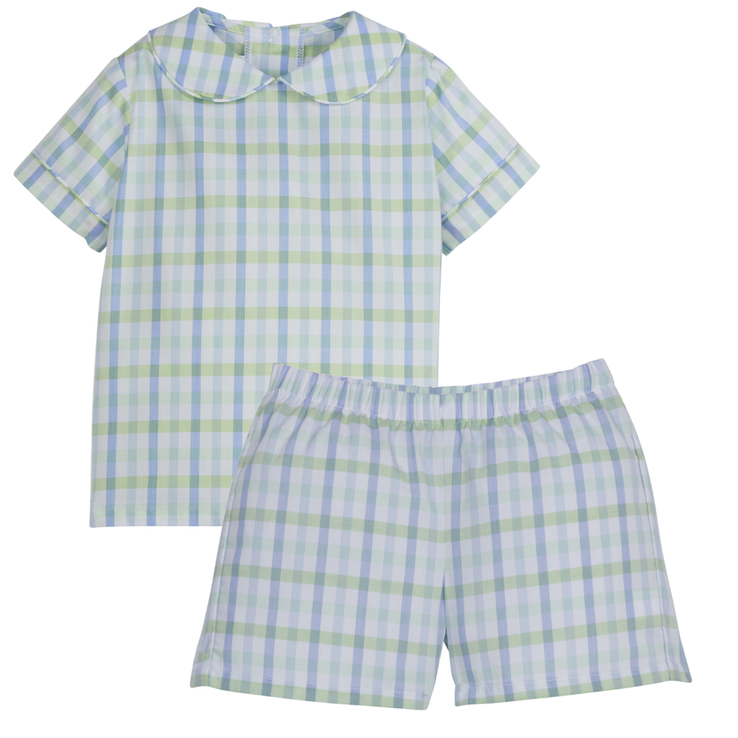 Wingate Plaid Basic Short With Short Sleeve Peter Pan Shirt