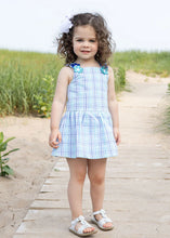 Load image into Gallery viewer, Plaid Seersucker Dress With Flowers
