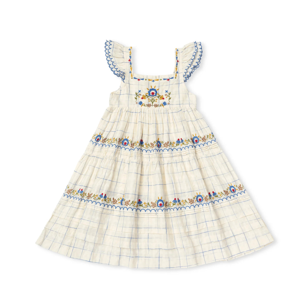Nanette Dress - Spaced Dye Checks