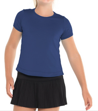 Load image into Gallery viewer, Dynamic High-Low Short Sleeve Shirt - Navy
