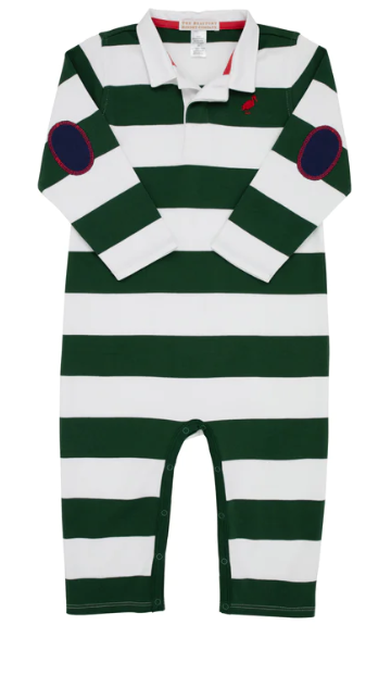 Sir Proper's Rugby Romper - Grier Green And Richmond Red