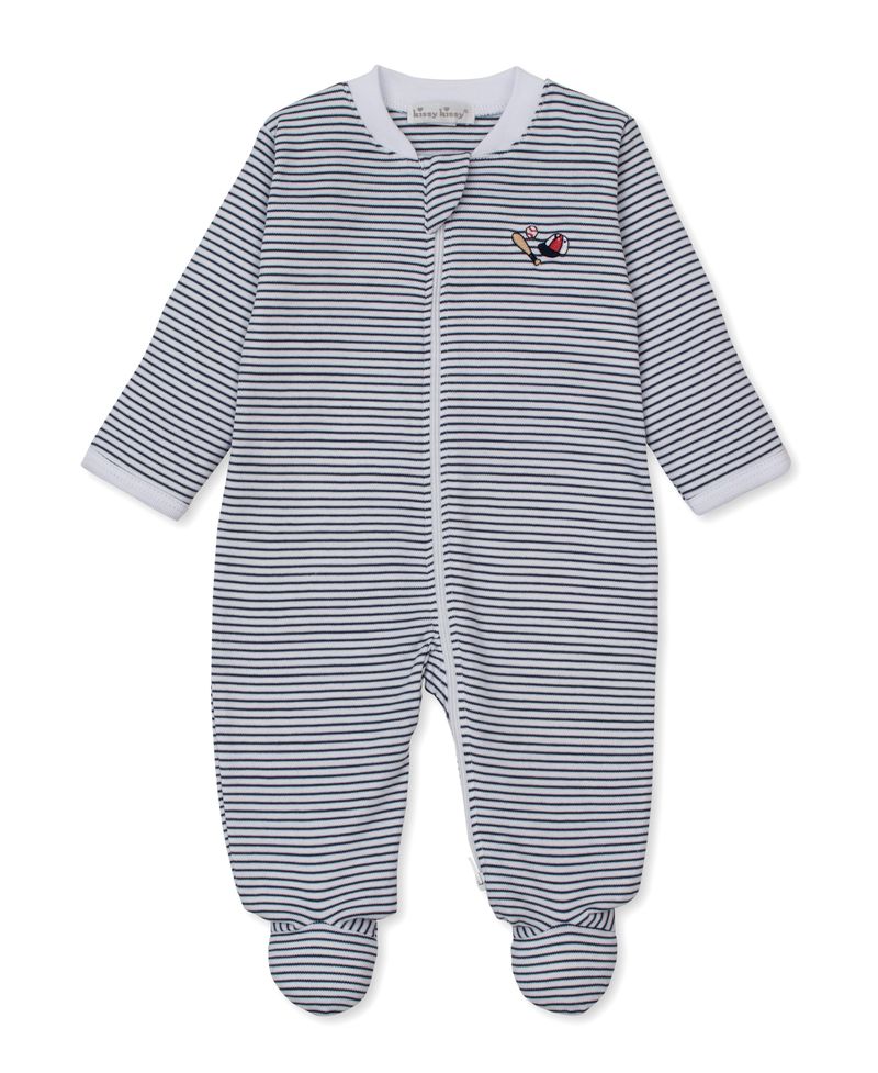 Light Blue Sports Ball Friends 2 Way Zipper Footie
