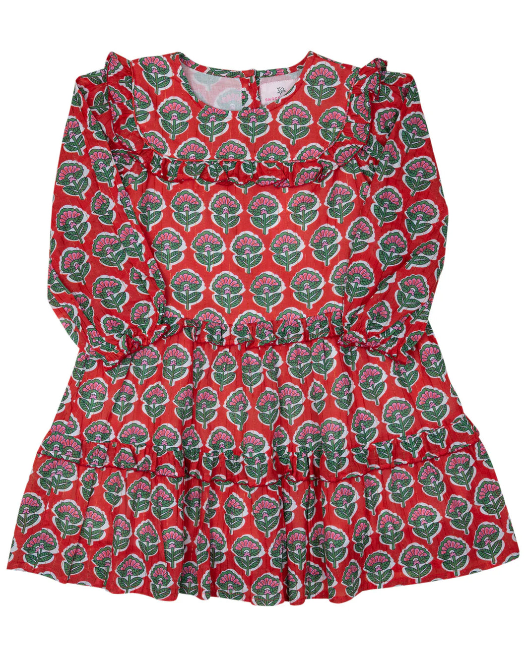 Christmas Floral Dress With Gold Lurex