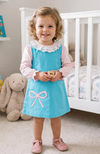 Load image into Gallery viewer, Turquoise Bow Jumper With Pink Bow Blouse
