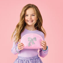 Load image into Gallery viewer, Glitter Bow Oval Cosmetic Bag
