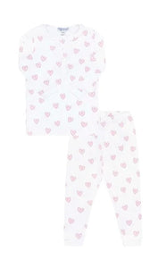 Pink Heart Print Pajamas