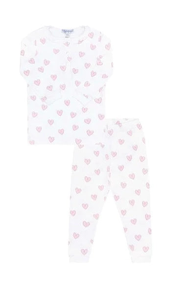 Pink Heart Print Pajamas