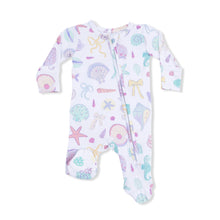 Load image into Gallery viewer, Beach Days Two Way Ruffle Back Zipper Footie

