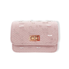 Load image into Gallery viewer, Pink Tweed Purse With Pearls And Beads
