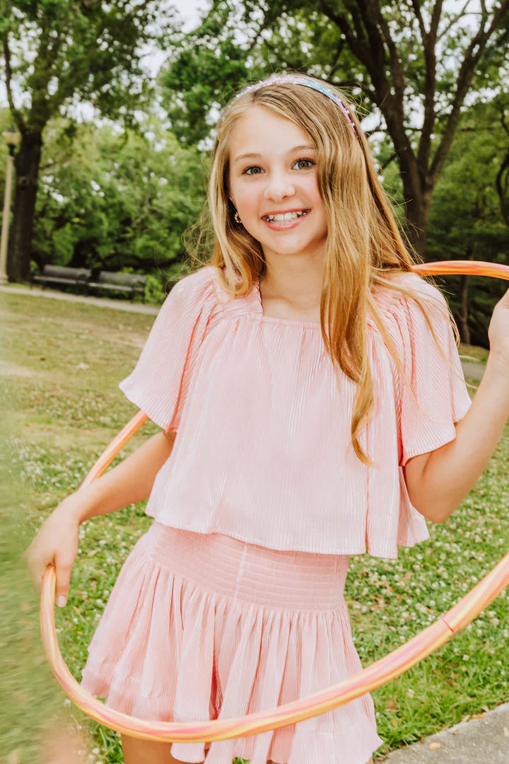 Ballet Pink Pleat Swing Shorts