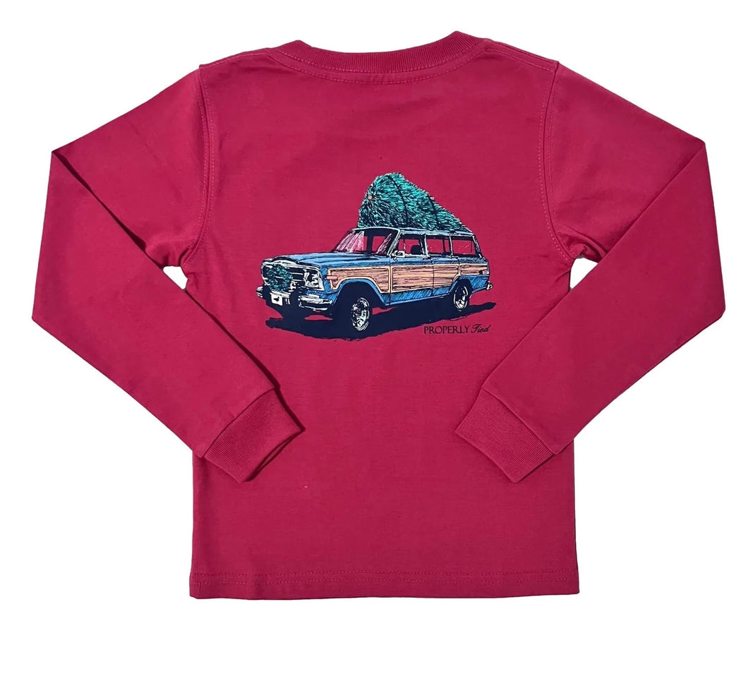 Holiday Run Long Sleeve Tee - Cabernet