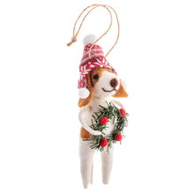 Load image into Gallery viewer, Caroling Dogs Felt Ornaments - Assorted
