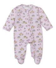 Load image into Gallery viewer, Pink Jungle Safari Print Footie With Zipper
