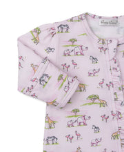 Load image into Gallery viewer, Pink Jungle Safari Print Footie With Zipper
