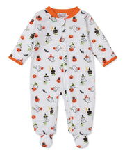 Load image into Gallery viewer, Ghostly Cheer Print Footie With Zipper
