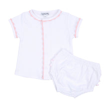 Load image into Gallery viewer, Baby Joy Crochet Trim Ruffle Diaper Cover Set - Pink
