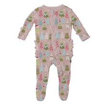 Load image into Gallery viewer, Baby Rose Cute Trees Ruffle Footie With Zipper
