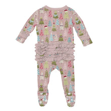 Load image into Gallery viewer, Baby Rose Cute Trees Ruffle Footie With Zipper
