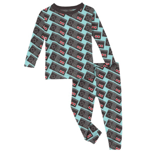 Summer Sky Retro Game Controller Long Sleeve Pajama Set