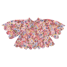 Load image into Gallery viewer, Misha Scallop Top - Burgundy Sketched Floral
