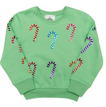 Load image into Gallery viewer, Sequin Candy Cane Sweatshirt And Shorts
