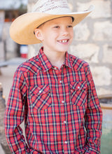 Load image into Gallery viewer, Holiday Plaid Pearl Snap Long Sleeve Flannel Shirt
