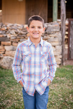 Load image into Gallery viewer, All American Plaid Pearl Snap Long Sleeve Flannel Shirt

